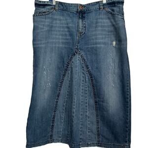 Special Edition Old Navy Women's Distressed Ripped Blue Jean Skirt Size 20 Plus